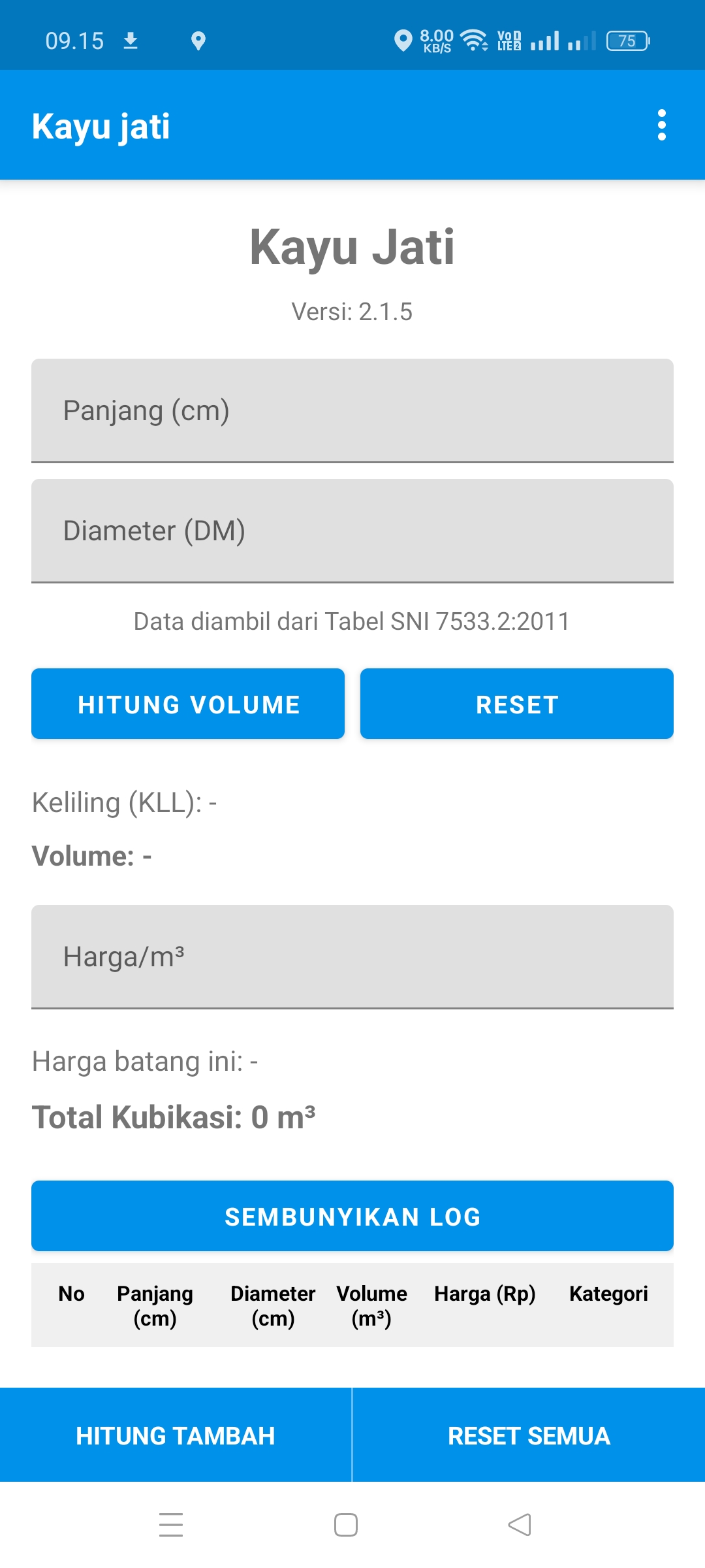 Hitung Jati - Tabel Jati