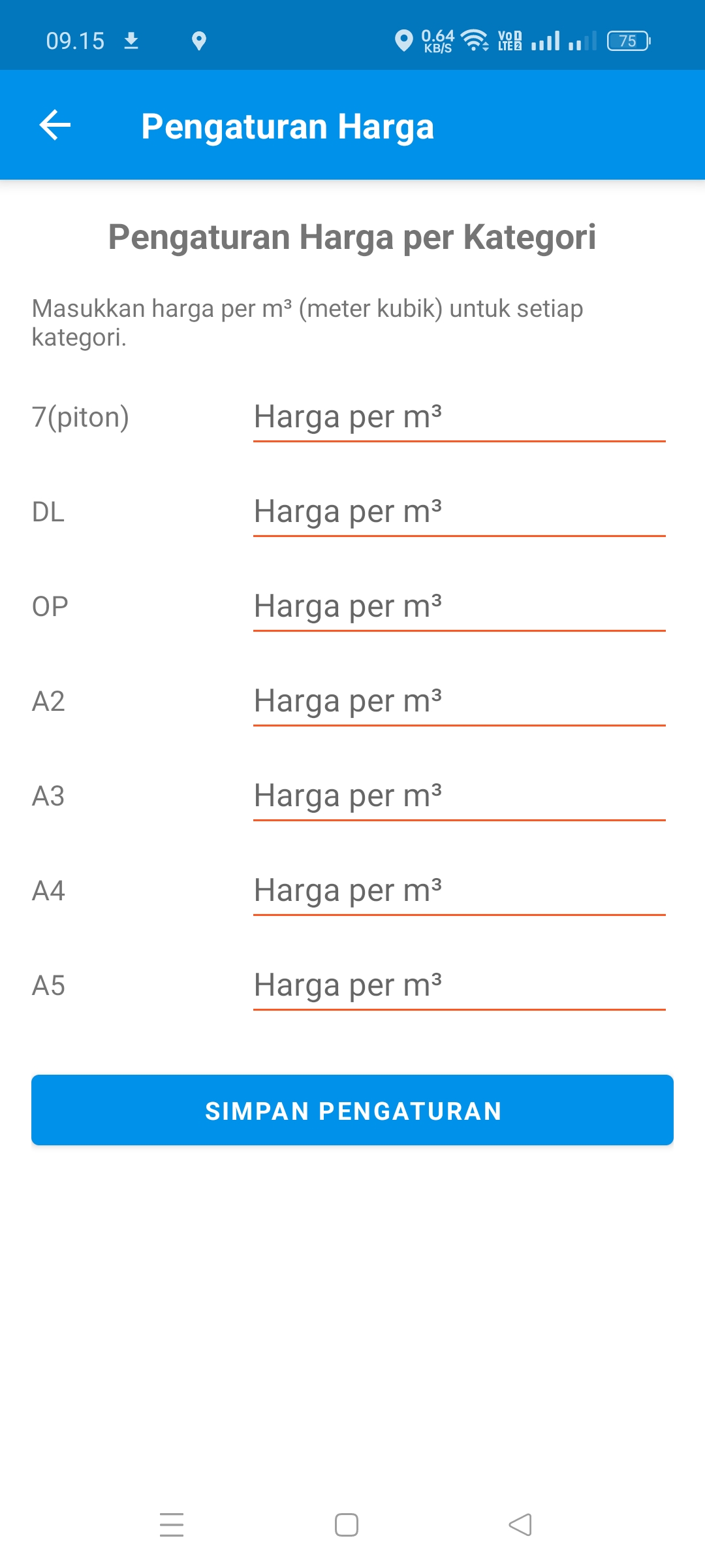 Hitung Jati - Pengaturan Harga