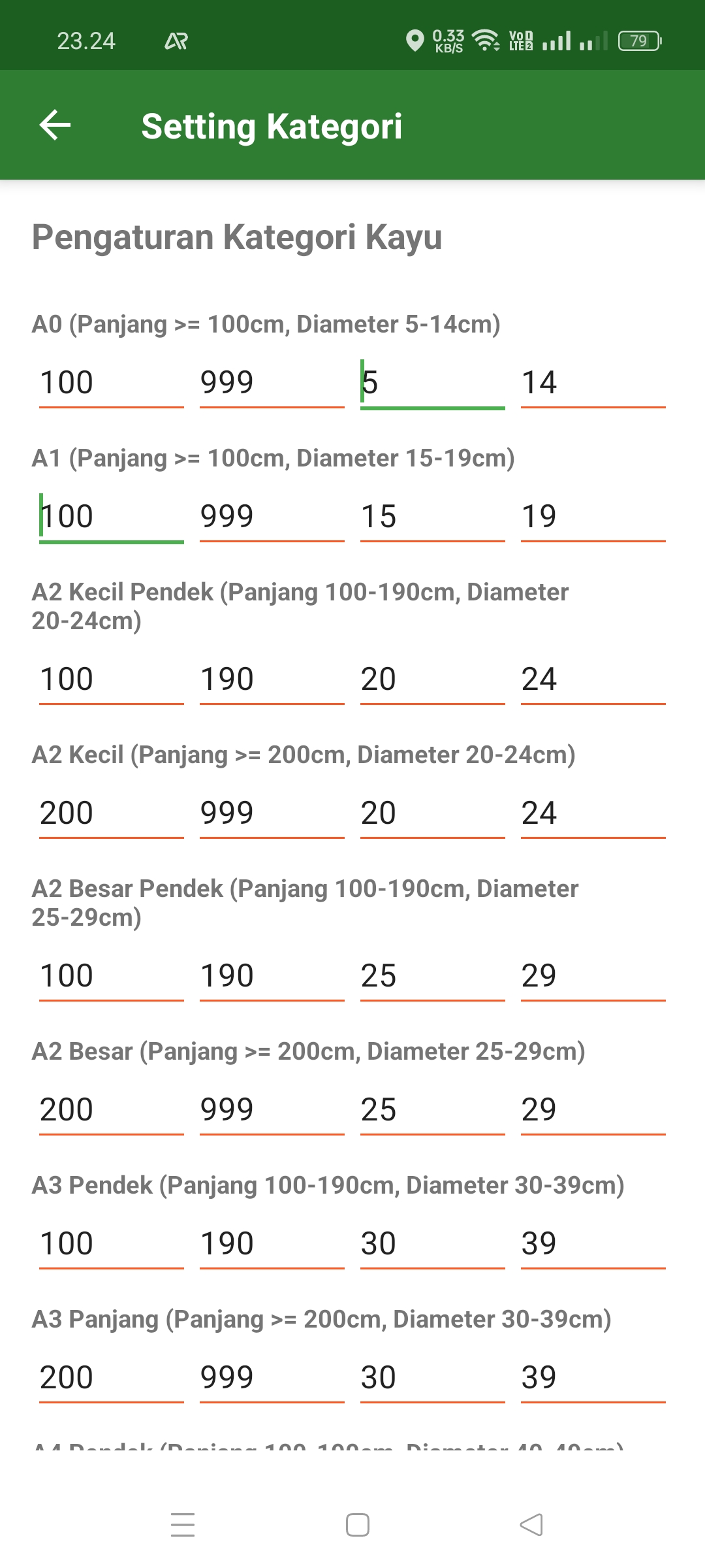 MasterWood - Pengaturan Ukuran